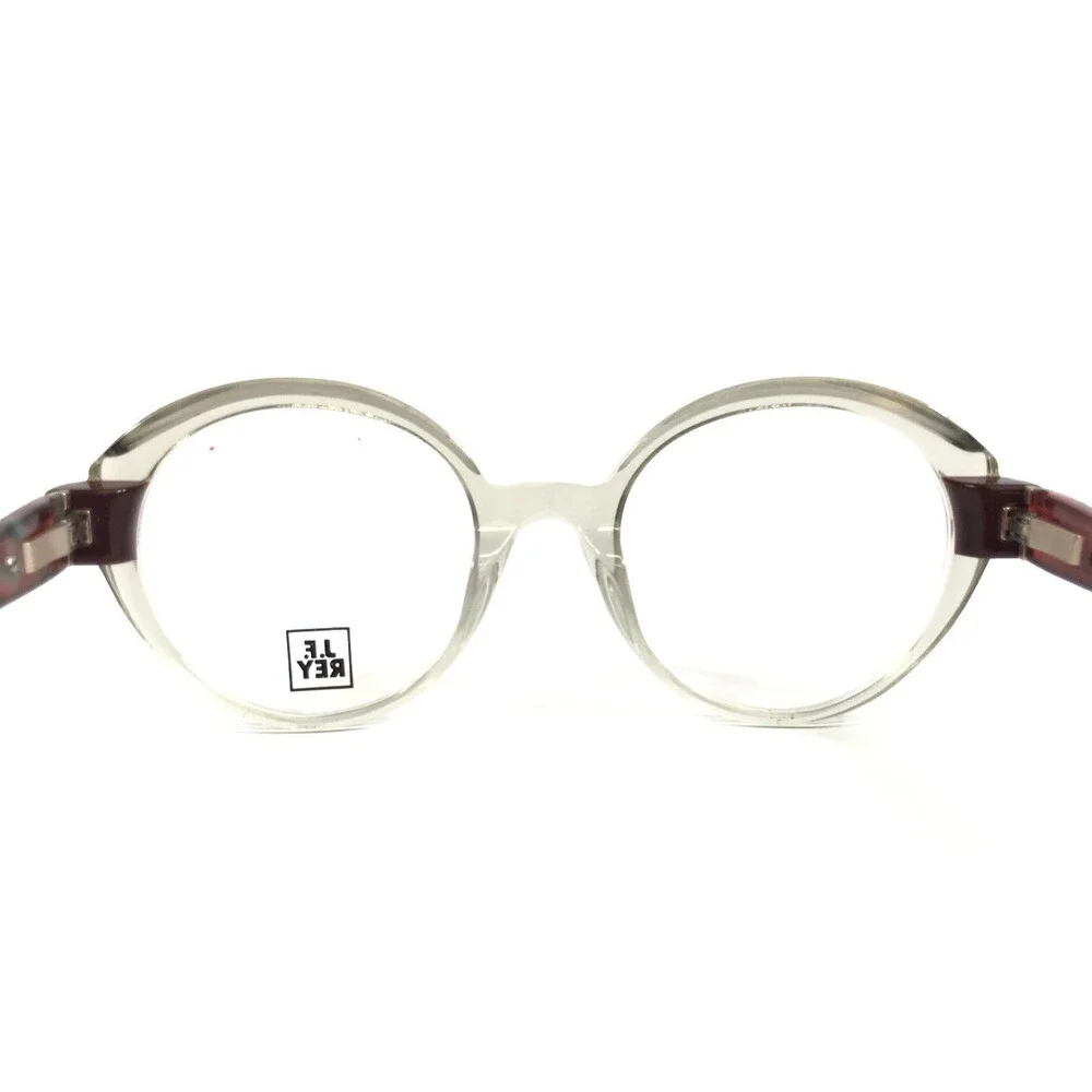 J.F. Rey Eyeglasses Frames JF1546 1438 Crystal Red Round Horn Full Rim 49-20-138